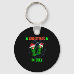 Kerst in juli Teenslippers Zomer met santa Vac Sleutelhanger