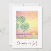 Kerst in juli Tropical Palm Trees Beach Party Kaart (Voorkant)