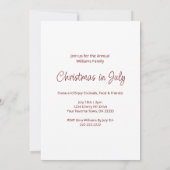 Kerst in juli Tropical Palm Trees Beach Party Kaart (Achterkant)