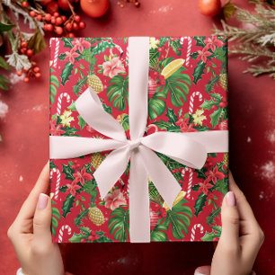 Kerst in juli Tropisch patroon Cadeaupapier