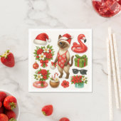 Kerst in juli voor Cat Lovers Pool Party Servet (Insitu)