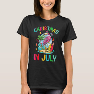 Kerst in juli Vrouwen Vaca Beach Flamingo Surfin T-shirt