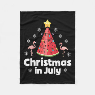 Kerst in juli Watermeloen boom Funny Flamingo X Fleece Deken