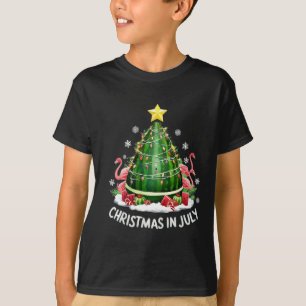 Kerst in juli Watermeloen boom Funny Flamingo X T-shirt