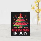 Kerst in juli Watermeloen kerstboom Mannen vrouwen Kaart (Gele Bloem)
