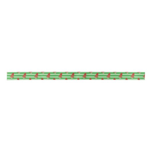 Kerst in juli Watermeloen Tree Stripe Ribbon Lint (Voorkant)
