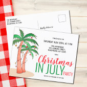 Kerst in juli zomerfeest uitnodiging briefkaart