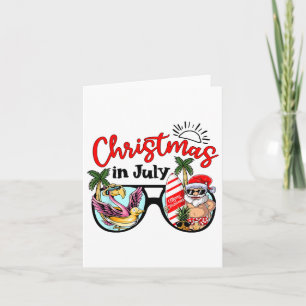 Kerst in juli Zonnebril Santa Flamingo Summer VA Kaart