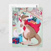 Kerst in Kangaroo - Australische kerstkunst Briefkaart (Voorkant / Achterkant)