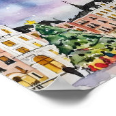 Kerst in Madrid Spanje Waterverf Poster (Hoek)