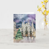 Kerst in Milaan Waterverf Kaart (Gele Bloem)