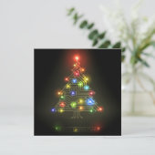 Kerst in neon feestdagenkaart (Staand voorkant)