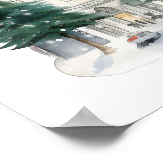 Kerst in New York bruiloft welkomstbord poster (Hoek)