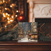 Kerst in Parijs: glinsterende Eiffeltoren Feestdagenkaart