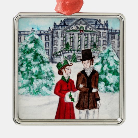 Kerst in Pemberley Metalen Ornament (Voorkant)