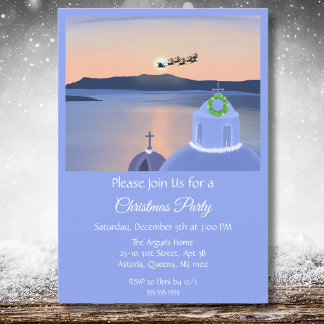 Kerst in Santorini, Griekenland met de Kerstman Kaart