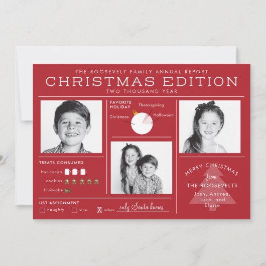 Kerst Infographic Grappige Kerst Nieuwsbrief Feestdagenkaart (Voorkant)