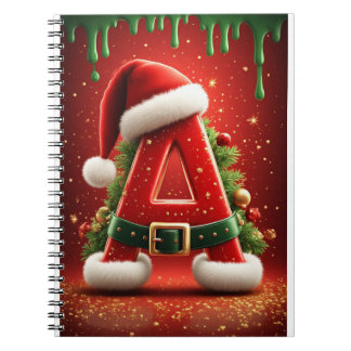 Kerst Initiaal A Voor Kerstcadeaus Notitieboek