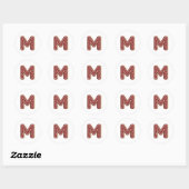 Kerst-Initiaal ontbijt Monogram Letter M Ronde Sticker (Vel)