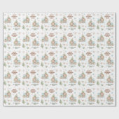 Kerst inpakpapier Baby Jongensnaam Blauw Beer (Vlak)