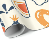 Kerst inpakpapier: Food Pattern Gift Wrap Cadeaupapier (Rol Hoek)