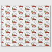 Kerst inpakpapier gepersonaliseerde rode vrachtwag (Vlak)