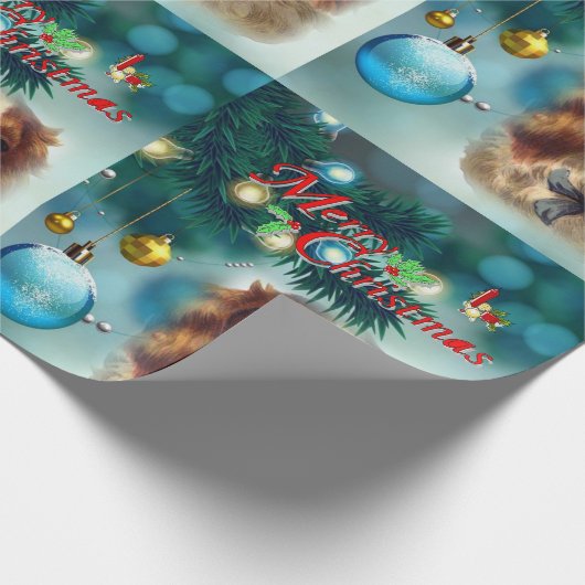 Kerst inpakpapier  hond (Hoek)