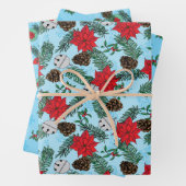 Kerst inpakpapier in blauw (In situ)