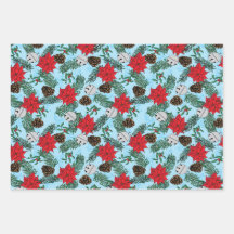 Kerst inpakpapier in blauw