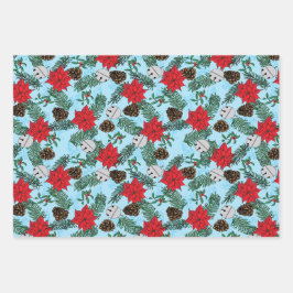 Kerst inpakpapier in blauw