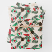 Kerst inpakpapier in crème (In situ)