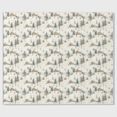 Kerst inpakpapier met skihut (Vlak)