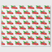 Kerst inpakpapier-rode vrachtwagen cadeaupapier (Vlak)