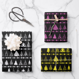 Kerst inpakpapier Set van 3 Design Vel