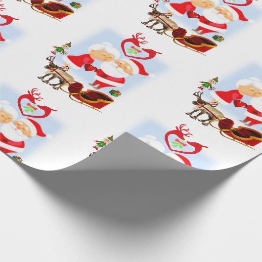 Kerst inpakpapier Sinterklaas, Mrs Claus (Hoek)
