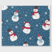 Kerst inpakpapier (Snowman Theme) (Vlak)