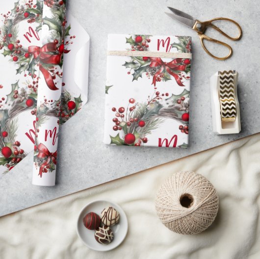 Kerst Inpakpapier Watercolor Kerstmis (Crafts)