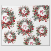 Kerst Inpakpapier Watercolor Kerstmis (Vlak)