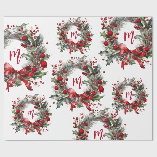 Kerst Inpakpapier Watercolor Kerstmis (Vlak)
