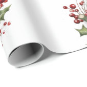 Kerst Inpakpapier Watercolor Kerstmis (Rol Hoek)