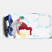 Kerst iPhone Case Gift Skater Gnome met Cadeaus (Achterkant (horizontaal))