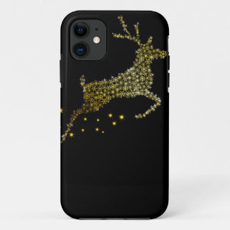 Kerst iPhone Hoesje Gouden Glitter Hert