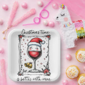 Kerst is beter met wijn papieren bordje (Feest)