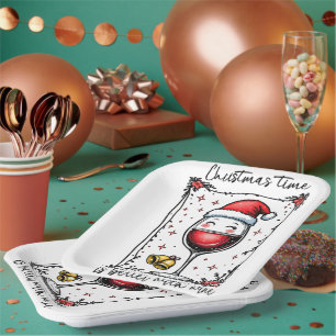 Kerst is beter met wijn papieren bordje