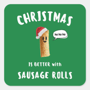 KERST IS BETER met WORSTENBROODJES Vierkante Sticker