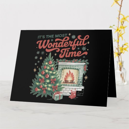 Kerst is de mooiste tijd kaart (Gele Bloem)