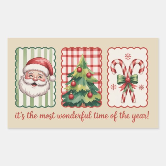 Kerst is de mooiste tijd van het jaar rechthoekige sticker (Voorkant)