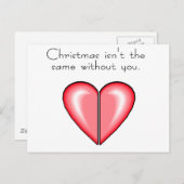 Kerst is hetzelfde zonder jou feestdagenkaart (Voorkant / Achterkant)