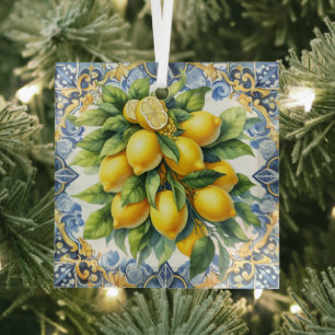 Kerst Italiaanse citroenen glazen ornament