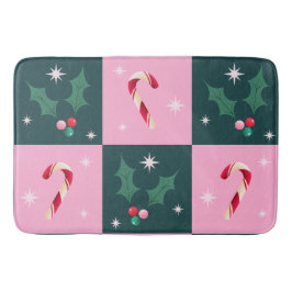 Kerst Ivy, snoepriet met sterren Checkerboard Badmat